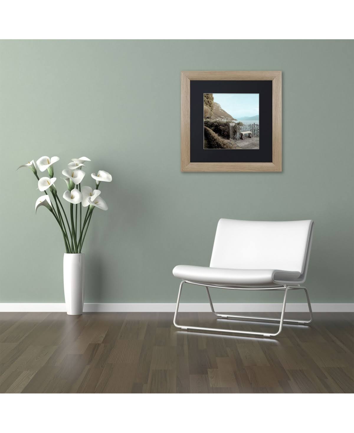 Trademark Art Alan Blaustein 'Lake Vista IV' Black Matted Framed Art