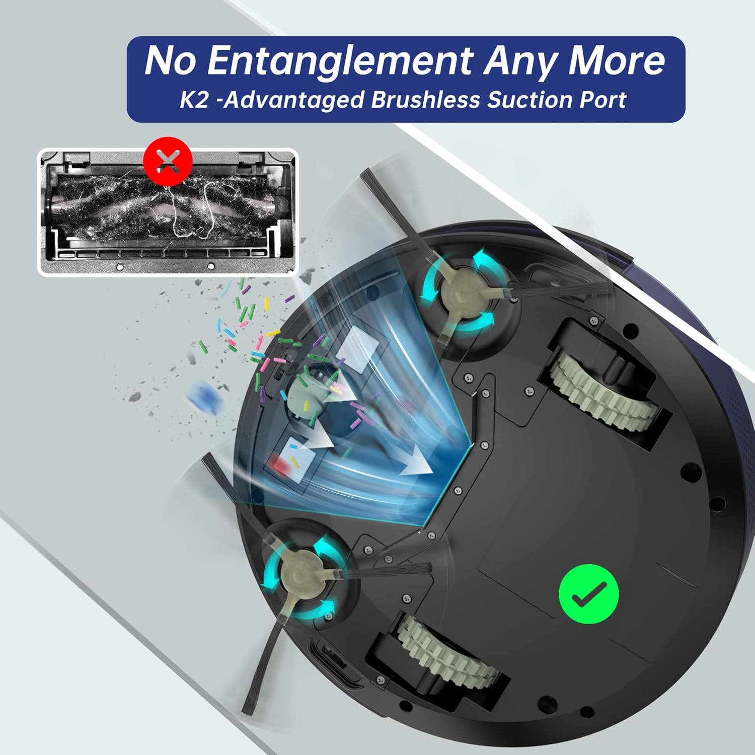 OKP Life K2 Robot Vacuum Cleaner 1800 mAh, Blue