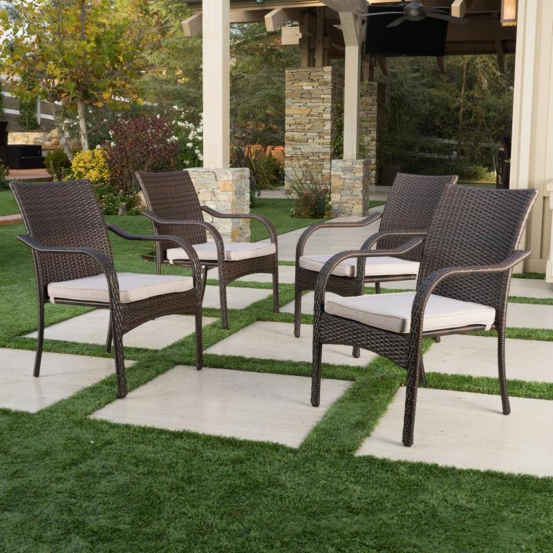 Solomon Wicker Stacking Chairs - Set of 4