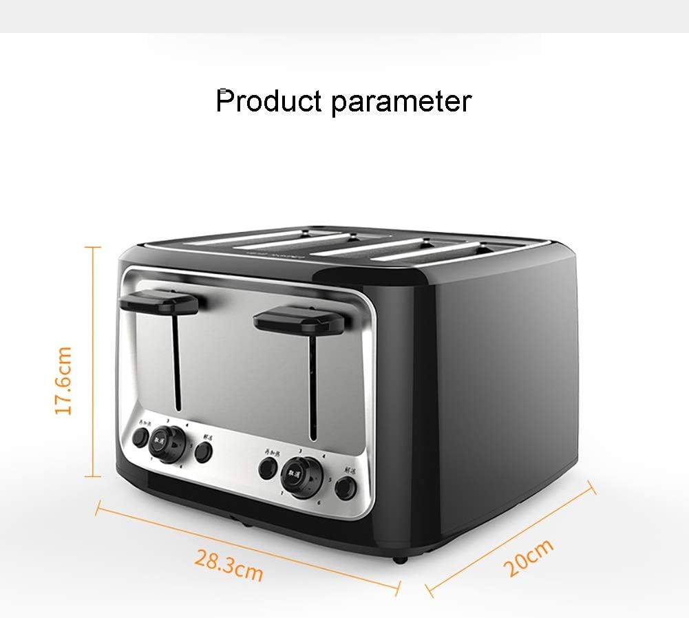 QSCVDEA Toaster, household toaster, automatic multifunctional 4-piece toaster breakfast machine