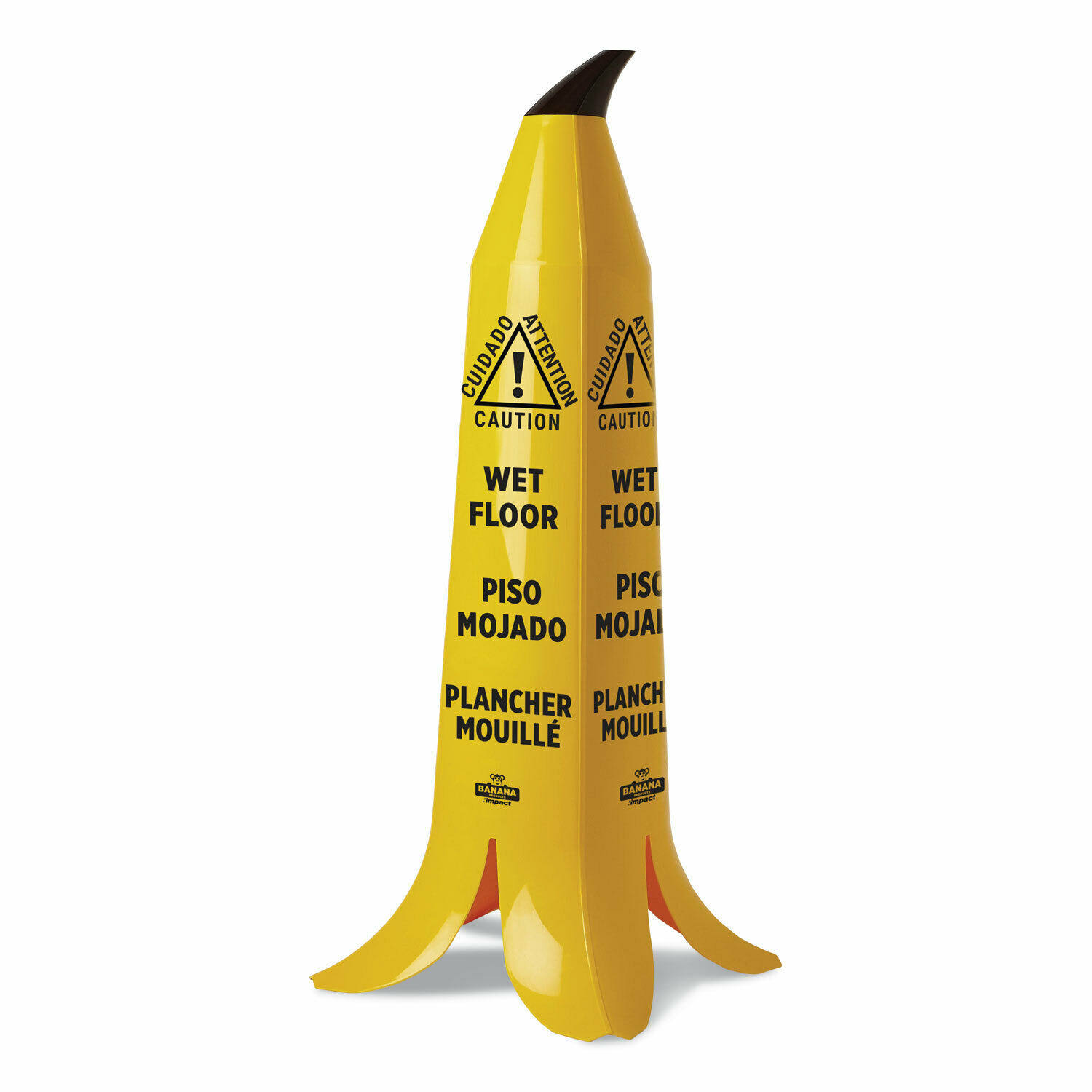 Impact B1101 Banana Wet Floor Cones, 14.25 x 14.25 x 36.75, Yellow/Brown/Black