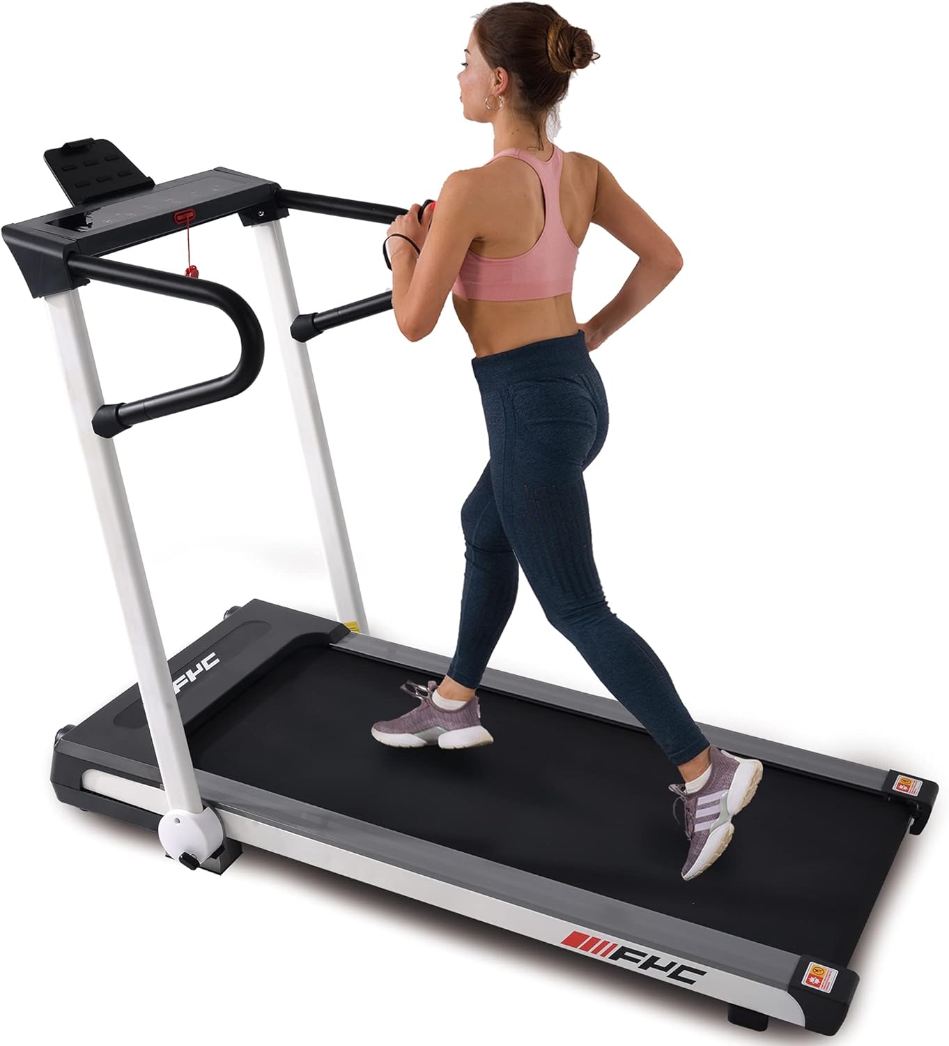FYC 2 in 1 Folding Treadmill for Home - Under Desk 2.5HP Electric Treadmill Workout Foldable Portable Compact Running Machine w/Remote Control 12 Programs for Exercise, Installation Free