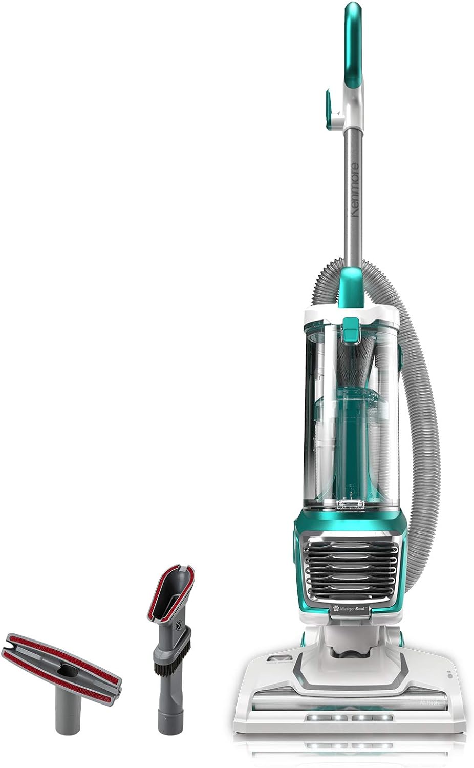 Kenmore DU2012 Bagless Upright Vacuum 2-Motor Power Suction Lightweight Carpet Cleaner with 10&rsquo;Hose, HEPA Filter, 2 Cleaning Tools for Pet Hair, Hardwood Floor, Green