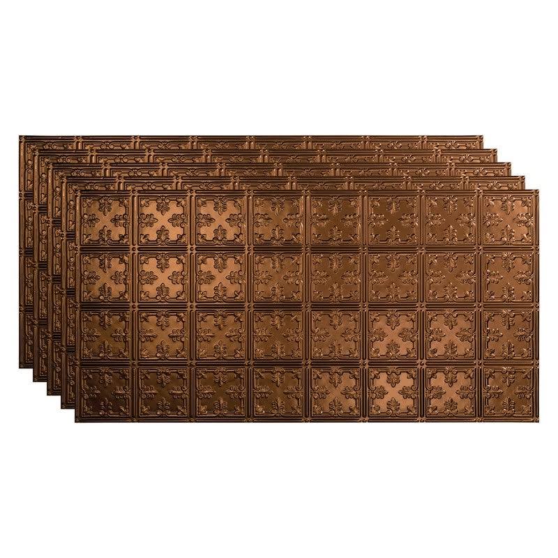 Fasade Traditional Pattern/Style #10 Decorative Vinyl 2ft x 4ft Glue Up Ceiling Tile in Oil-Rubbed Bronze (5 Pack)