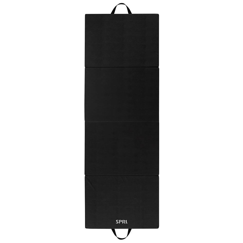 Spri Foldable Fitness Mat, Black, High Density Foam, 38mm