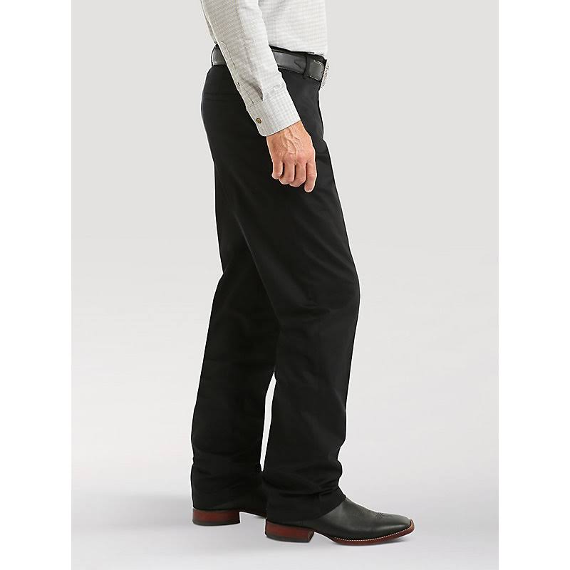 Wrangler 96 Flat Front Black Casuals - 44x30 - Relaxed Fit, High Rise