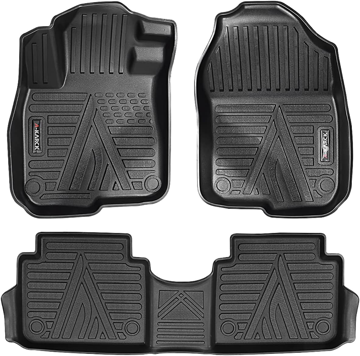 A-KARCK Floor Mats for Honda CR-V, Floor Liners Compatible with 2017-2022 Honda CR-V, Unique Black TPE All Weather Protection