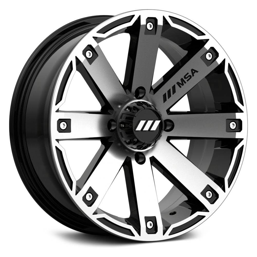 MSA Offroad UTV M27 Rage Wheel 12x7 4x136 - 4x137 Machined Black 10mm Offset