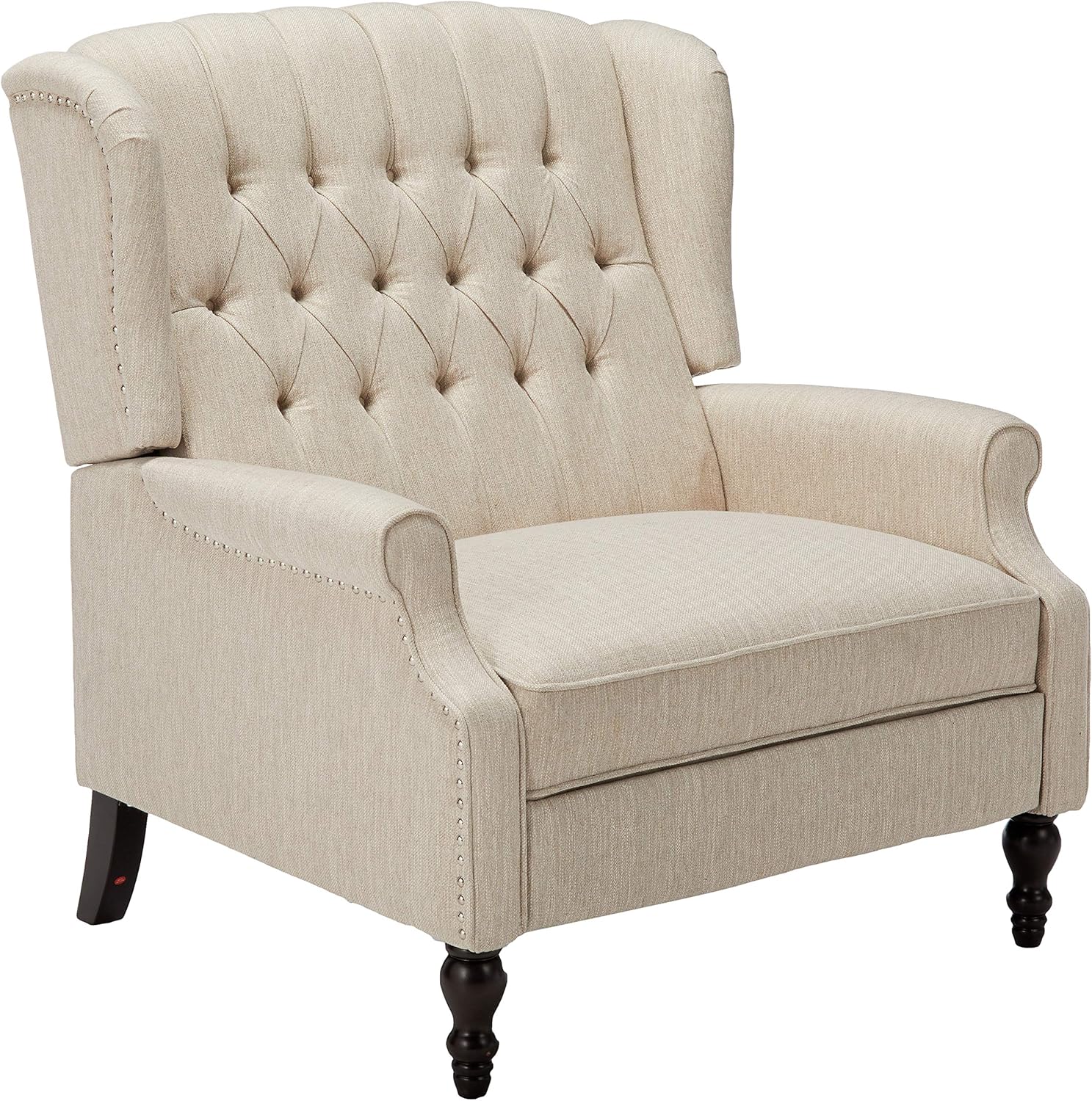 Christopher Knight Home Salome Push Back Recliner, Beige, Dark Brown