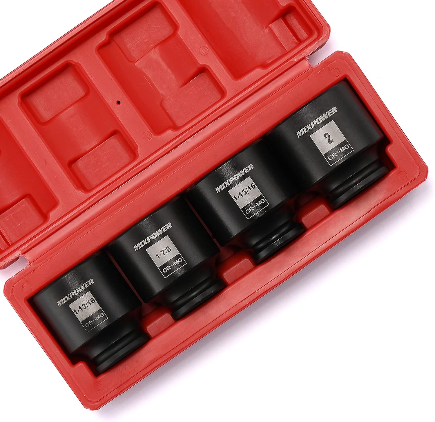 MIXPOWER 1/2-Inch Drive Impact Socket Set, Inch, Cr-Mo, 6 Point, 1-13/16