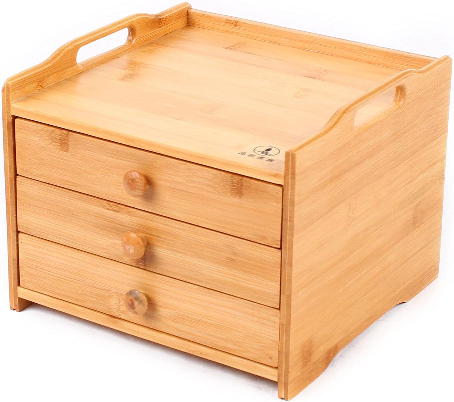 Chic Bamboo Storage Box for Pu'er Tea with Drawer Tea Cabinet Tea Box (3 layers) Pack of 2