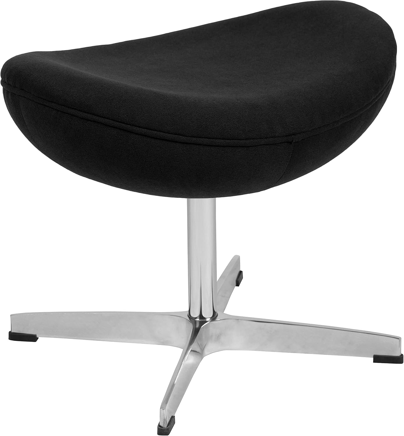 Flash Furniture Black Fabric Saddle Wing Ottoman