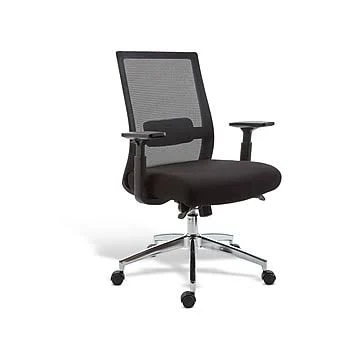 Union u0026 Scale Prestige Marrett - Chair - executive / manager / task - armrests - tilt - swivel - fabric, mesh - black