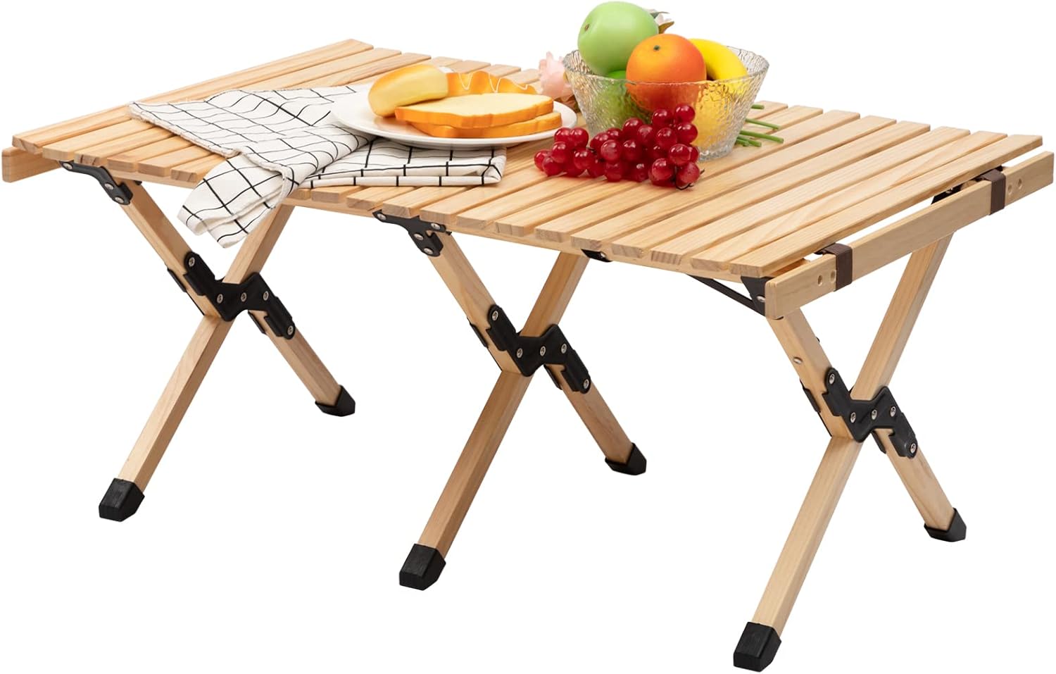 ALIMORDEN 3 FT Folding Short Table with 2 Adjustable Height All-Purpose Use and Portability, Beach, Picnic, Camping, Backyard Cocktail Parties, 35 Inch (Adjustable Height 17