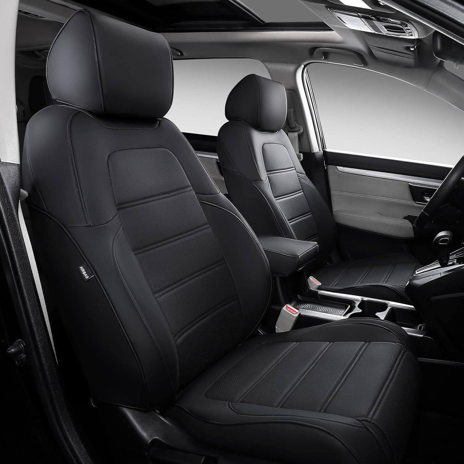 PTYYDS Fit Honda CRV Seat Covers Full Set Front and Rear Car Seat Covers for Honda CR-V 2017 2018 2019 2020 2021 2022 Accessories (Grey, 2017-2022)