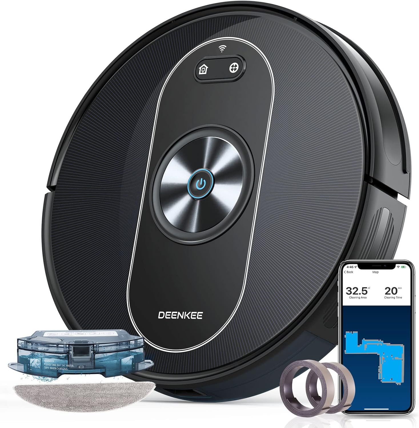 Robot Vacuum, Deenkee Robot Vacuum Cleaner with Smart Effective & Dynamic Navigation 3.0, 3000Pa Suction Robotic Vacuum, 180 Mins Runtime Ultra-Quiet Robot Vacuum and Mop for Pet Hair Carpet Floor