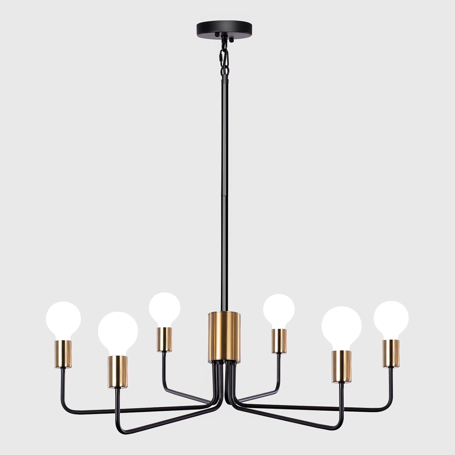 Matte Black Farmhouse Chandelier Light Fixture Ceiling 8 Light Large Rustic Industrial 37in Chandeliers for Dining Room Candle Ceiling Light Fixture for Living Room Bedroom Kitchen Island Foyer