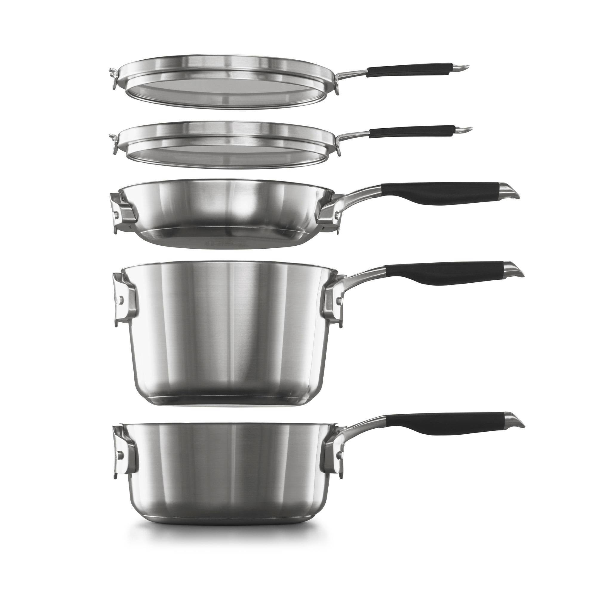 Select by Calphalon 10pc Stainless Steel Space Saving Set