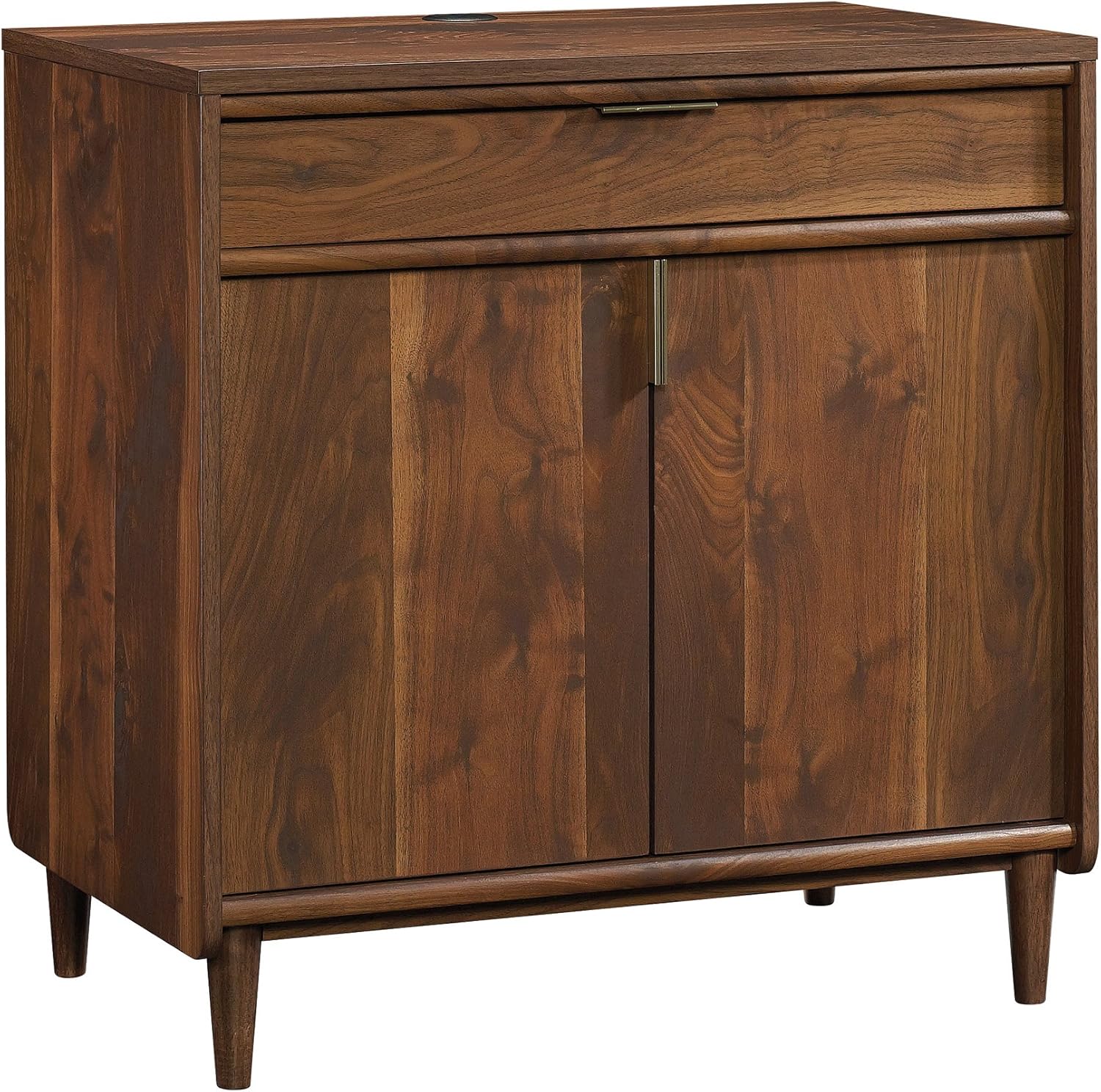 Sauder Clifford Place Library Base, Grand Walnut Finish & Clifford Place Library Hutch, Grand Walnut Finish