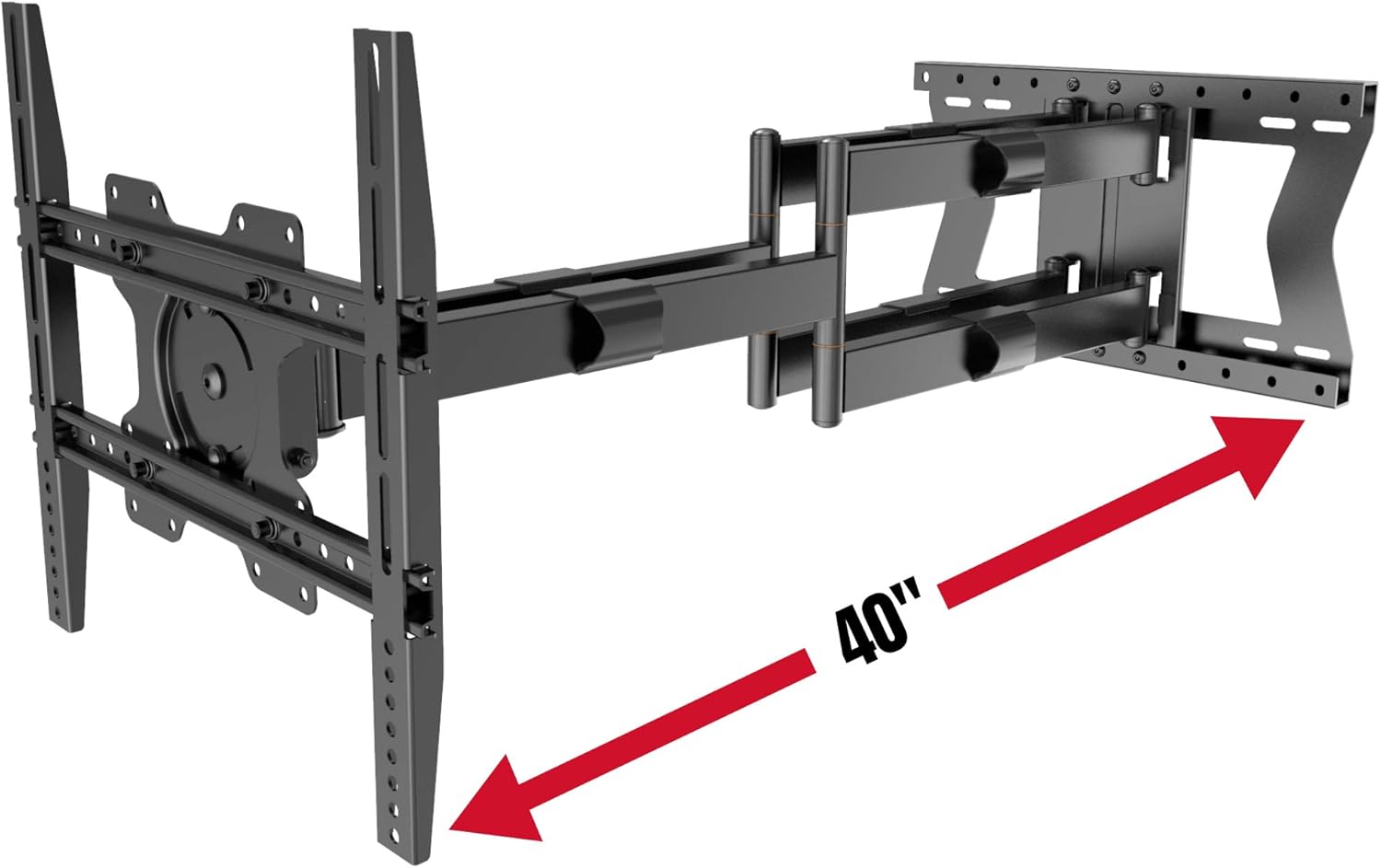 Physix 4100 Long arm TV Wall Mount for 32-85 inch Screens Extra Long Extension up to 40 inch Heavy-Duty TV Mount Holds up to 120 lbs Full-Motion, swivels up to 180° Max. VESA 400x400, Black