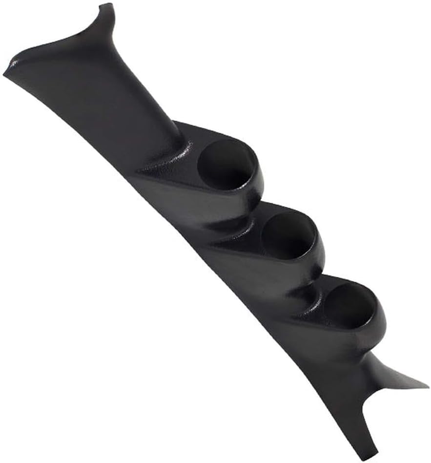 GlowShift Black Triple Pillar Gauge Pod Compatible with Ford Super Duty F-250 F-350 Power Stroke 1999-2007 - ABS Plastic - Mounts (3) 2-1/16