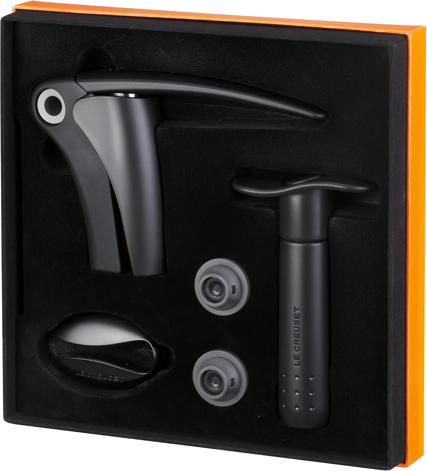 Le Creuset, 5pc, Black/Grey Wine Tool Gift Set