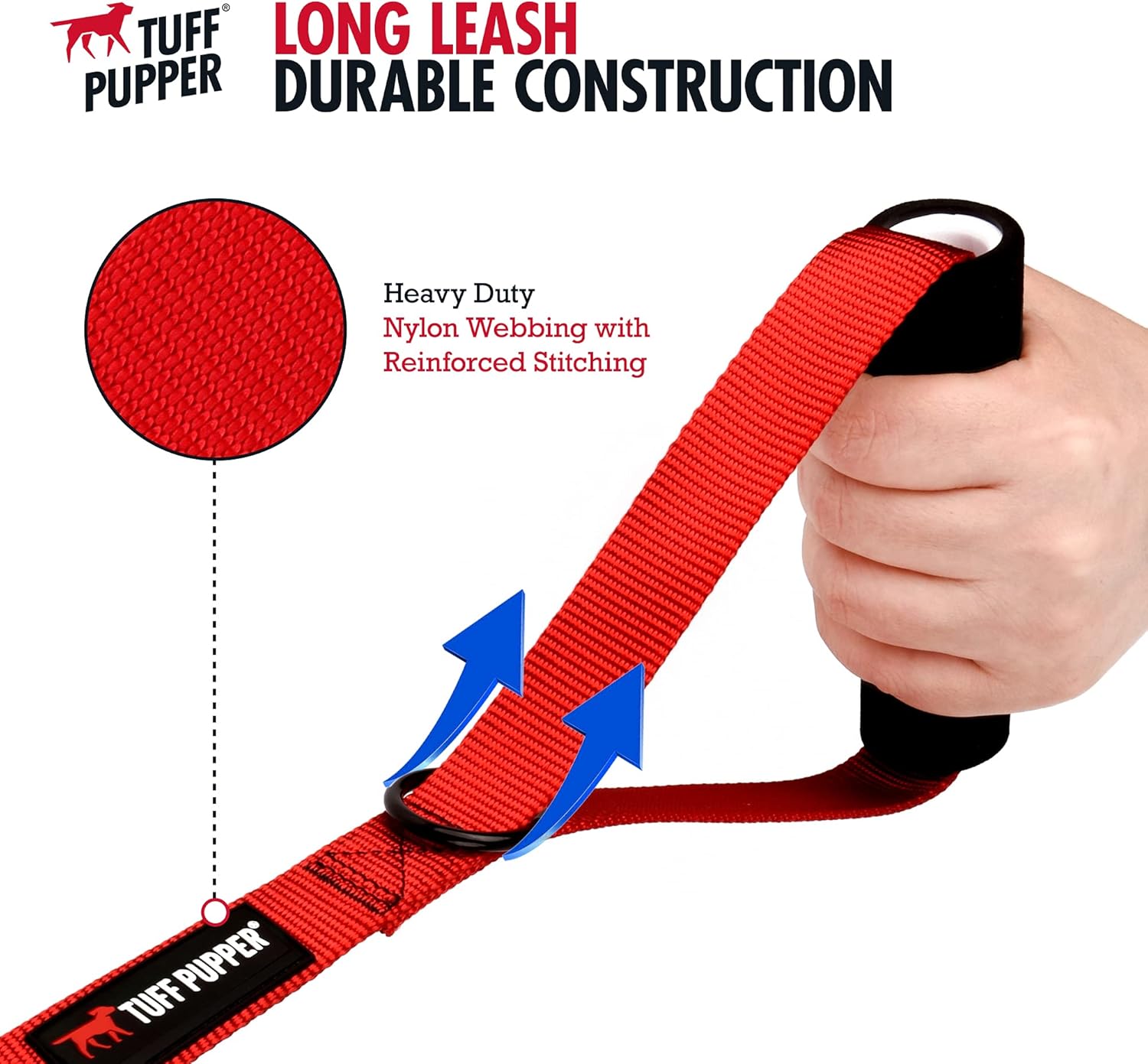 Heavy Duty Long Dog Leash w/Carry Backpack | 100 Foot | Check Cord Dog Recall Training Leash | High Visibility Nylon Webbing Leash | Corrosion Resistant Swivel Clasp/Clip Provides for Tangle Free Use