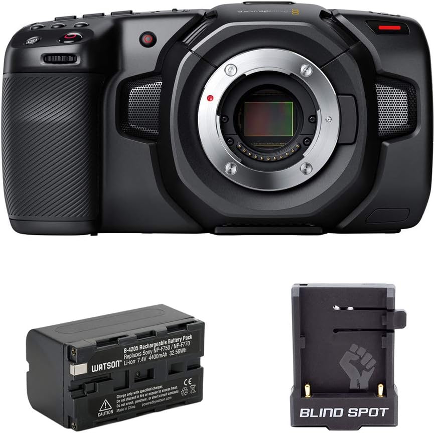Blackmagic Design Pocket Cinema Camera 4K with NP-F770 Li-Ion Battery Pack & Blind Spot Gear Power Junkie Bundle