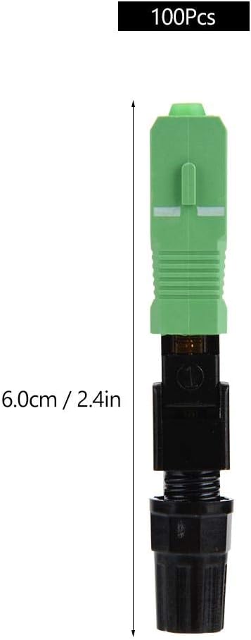 100PCS SC/APC Embedded Optic Fiber Quick Fast Connector Connecting Adapter Straight Plug for FTTH With Optical Fiber Length Sensor&English Manual Pack of 2