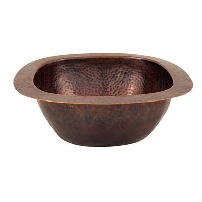 The Copper Factory 12.5x22 x 12.5x22 Hand Hammered Small Square Bar Sink