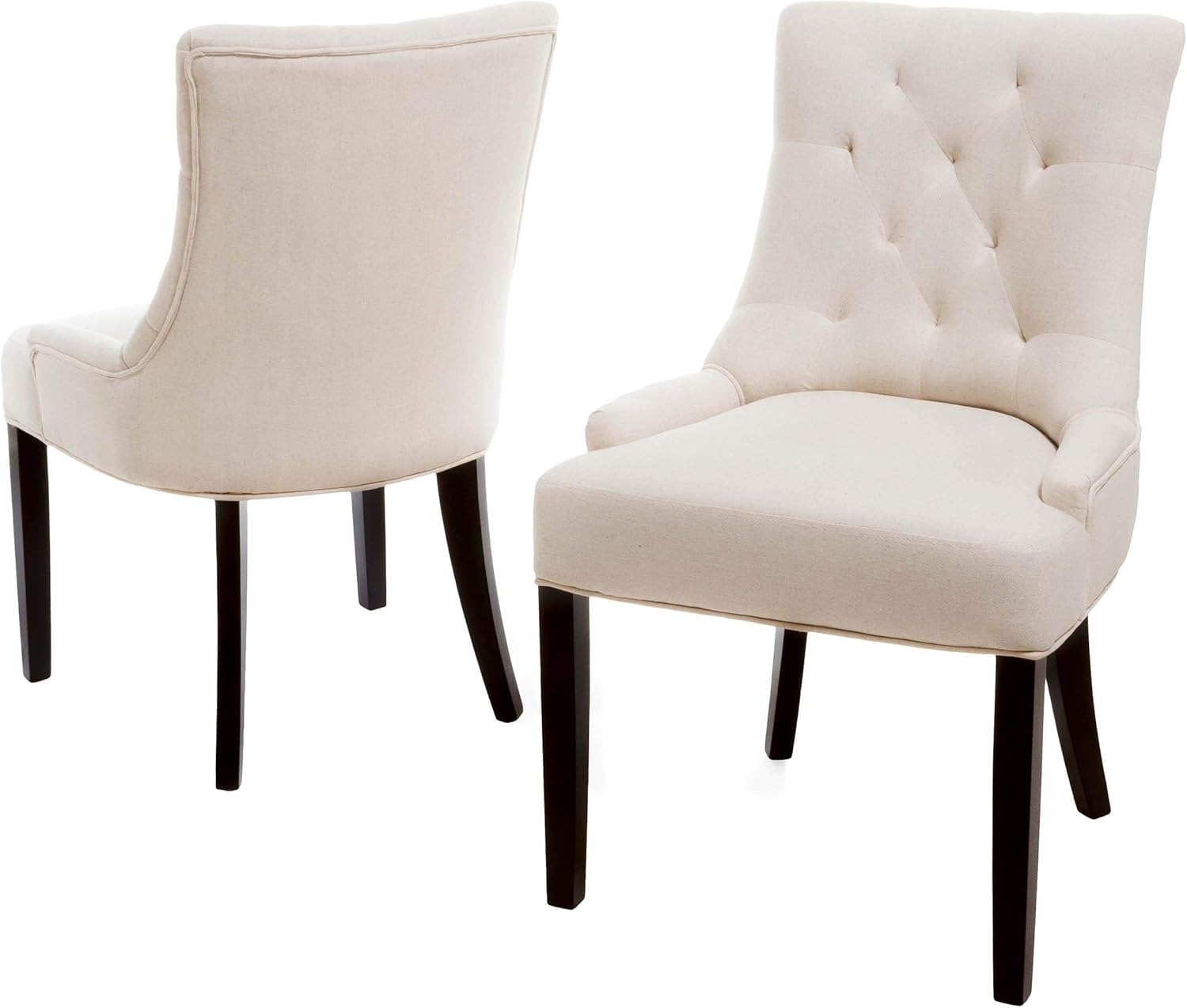 Christopher Knight Home Hayden Tufted Fabric Dining / Accent Chairs, 2-Pcs Set, Beige
