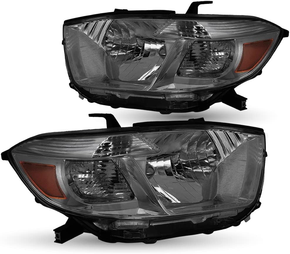 TUSDAR Headlights Assembly Replacement Compatible with 2008 2009 2010 Toyota Highlander Left Driver and Right Passenger Side