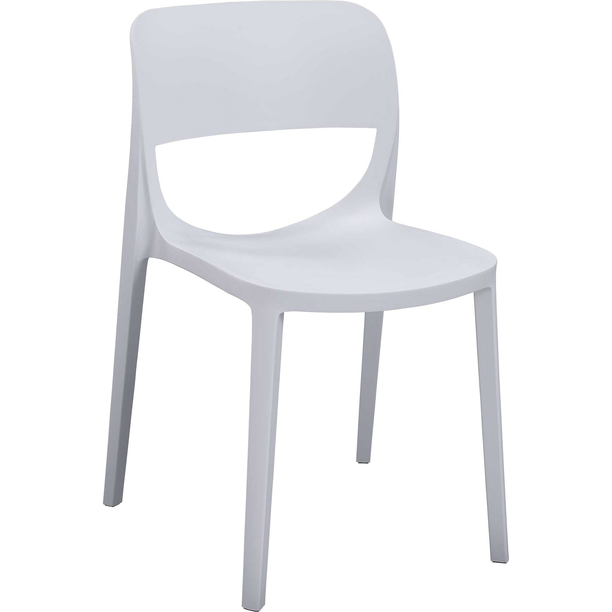 Lorell Indoor/Outdoor Hospitality Poly Stack Chair - White