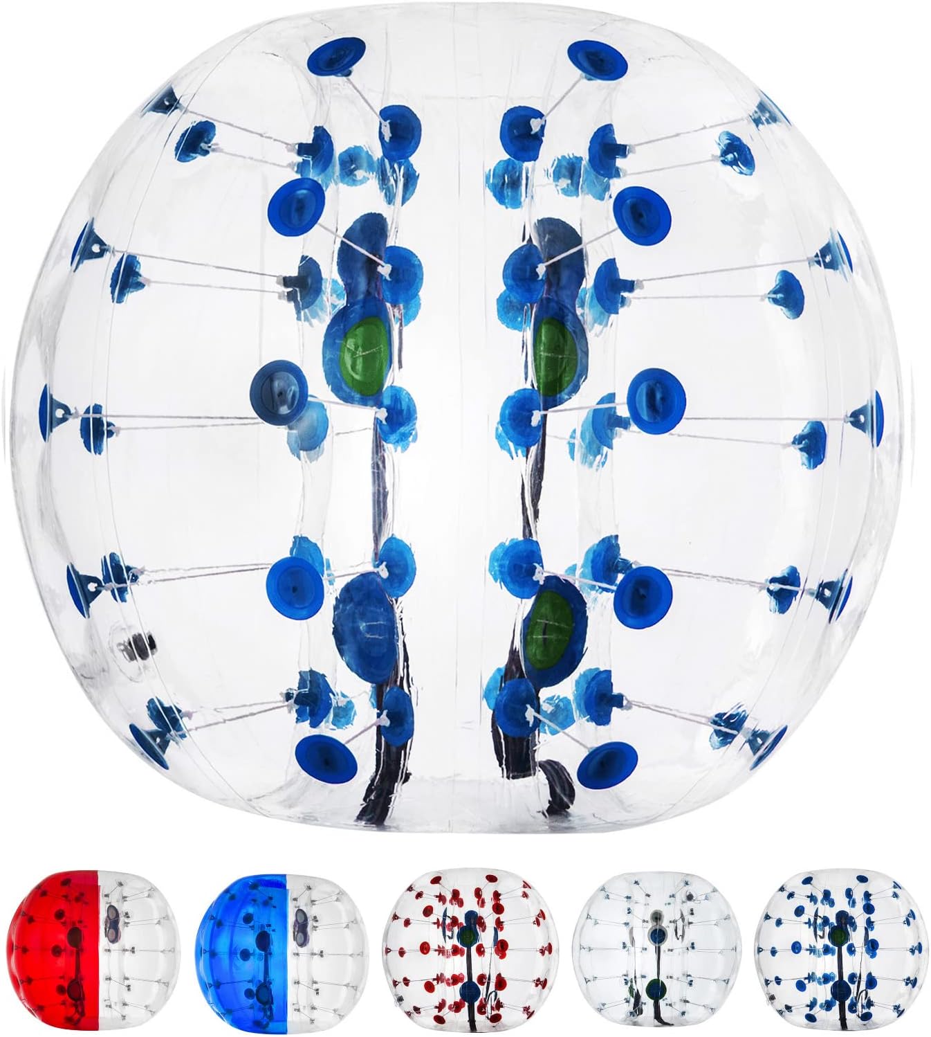 Happybuy Bumper Bubble Soccer Ball,5 FT (1.5 m) Dia Inflatable Bumper Ball, Inflatable Body Zorb Ball for Kids Adults, Blow It Up in 5 Min, for Backyard, Park, Beach, Playing Center