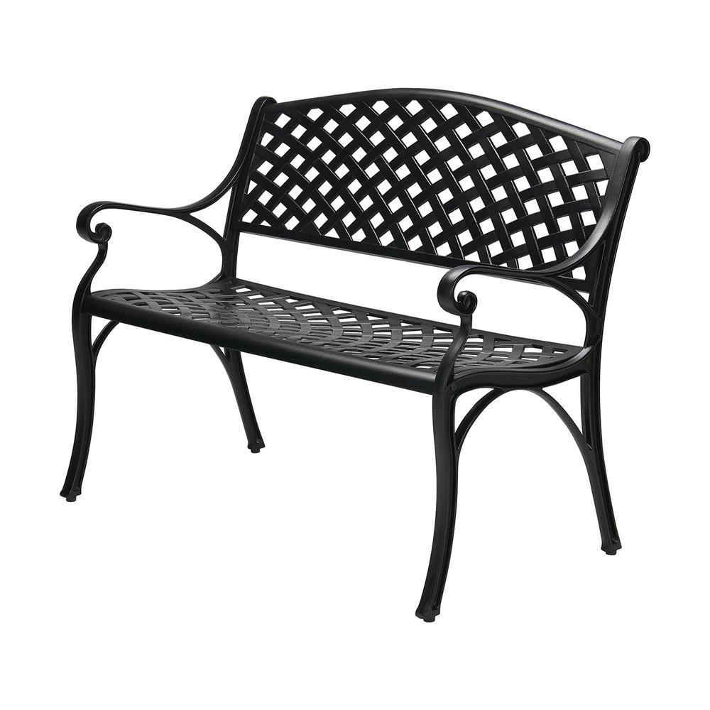 Classic 41 in. 2-Person Black Cast Aluminum Outdoor Bench