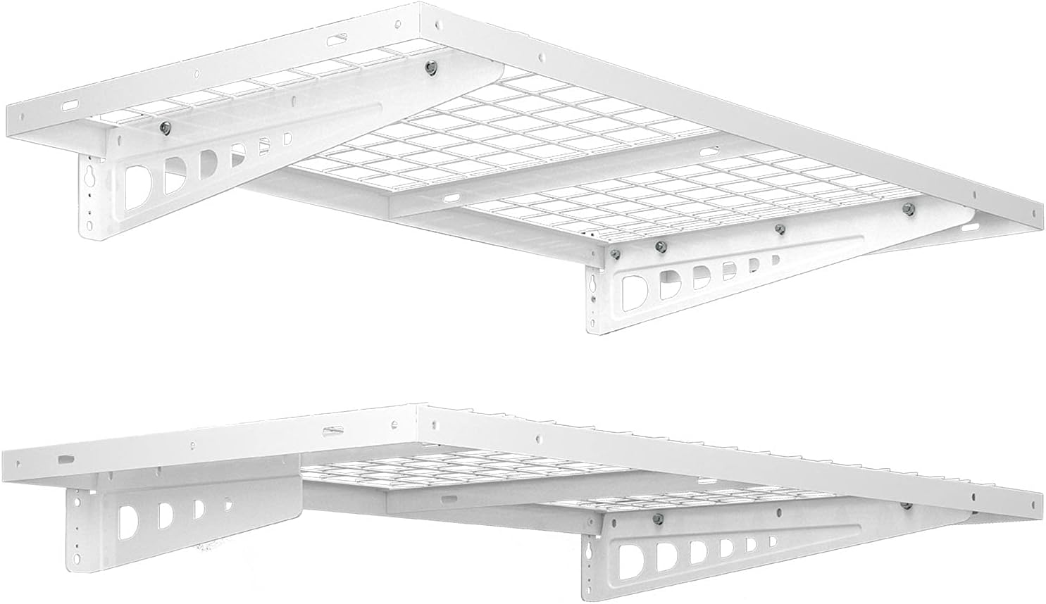 FLEXIMOUNTS 2-Pack 2x4ft Bike Storage Rack Garage Wall Shelves, 24-inch-by-48-inch, Black