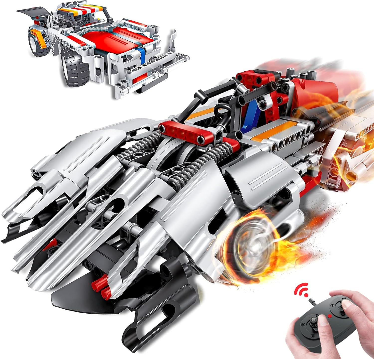 morwant STEM Remote Control Building Ages 6-12, 2-in-1 Racing Car Models (326pcs) Pack of 2