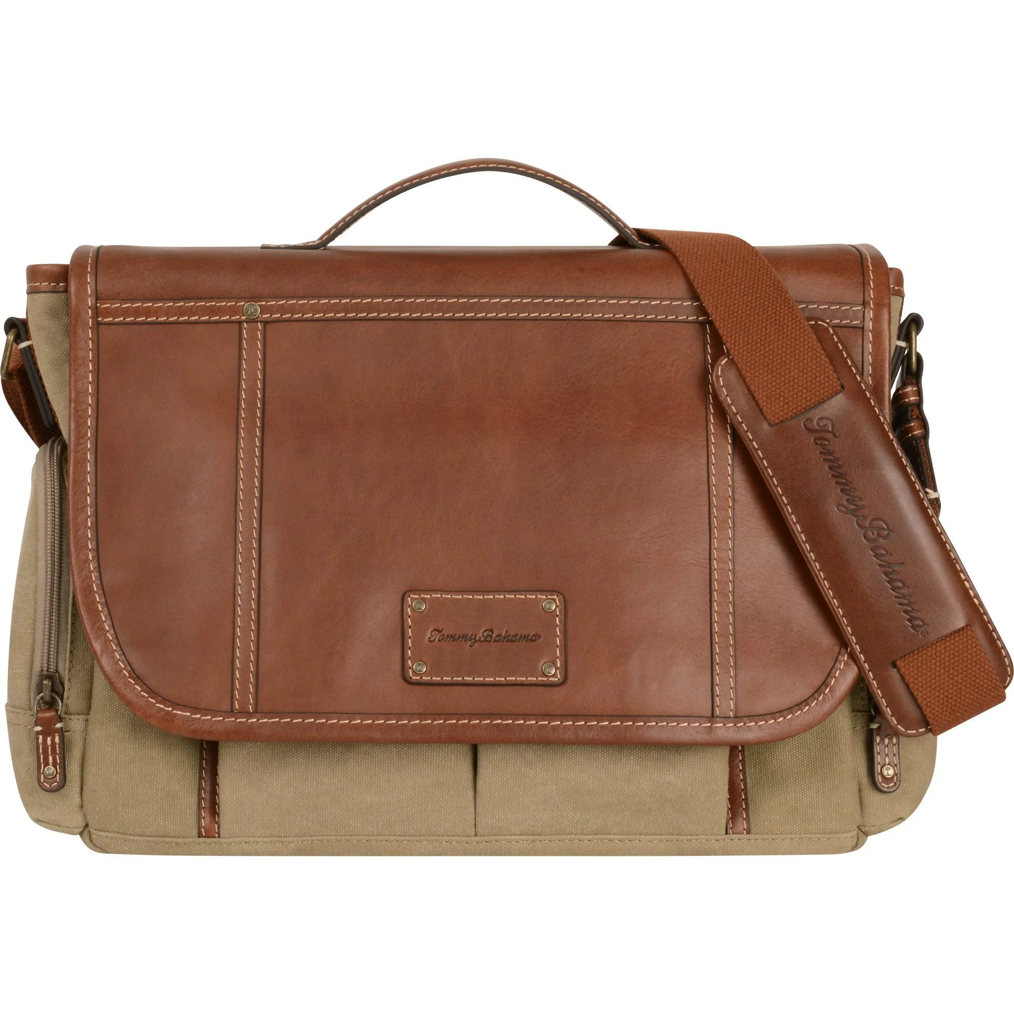 Tommy Bahama The Casual Bag Messenger Khaki/Cognac