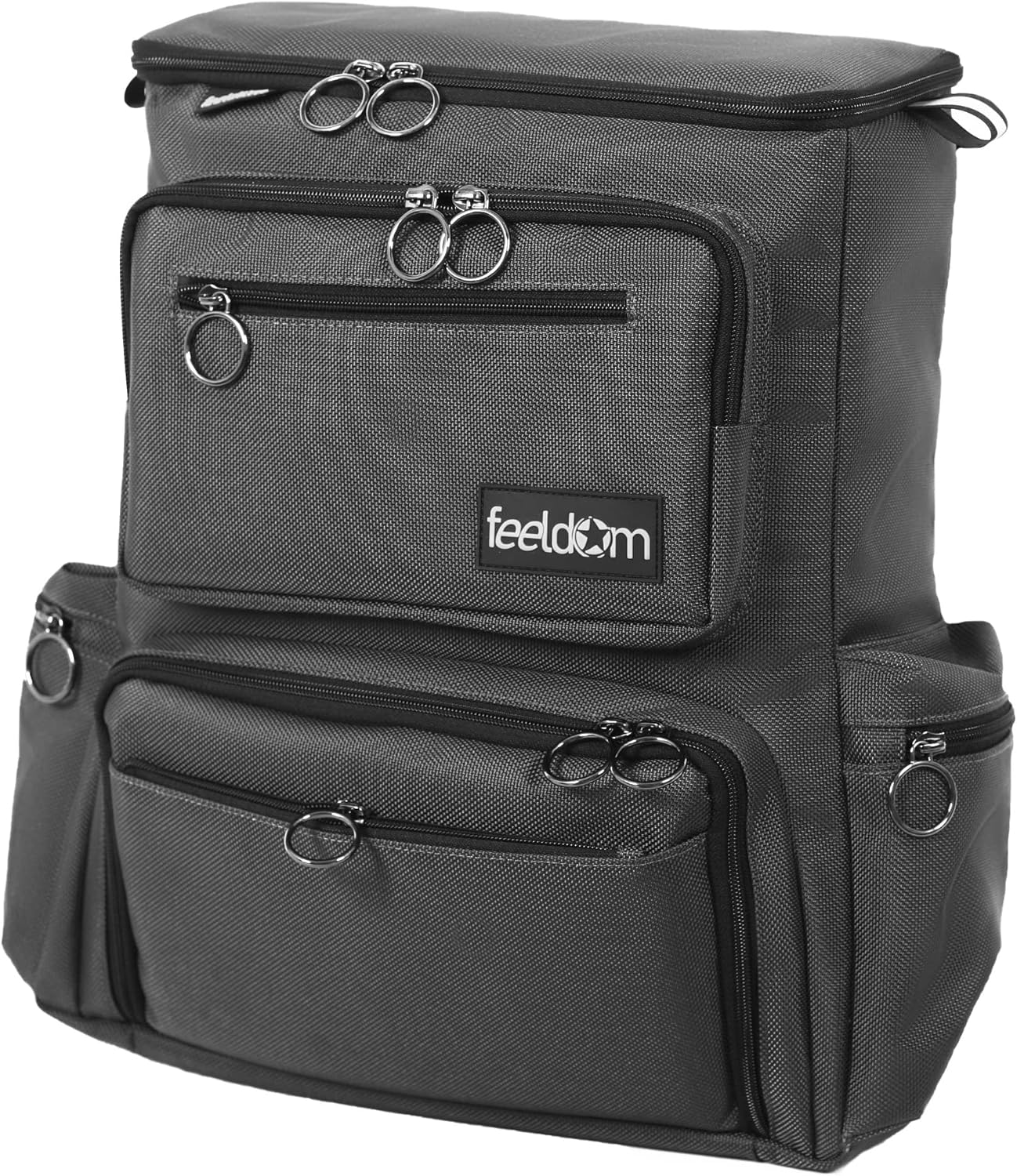 FEELDOM Wheelchair Bag, Fits Scooter - MAX Medium, Charcoal Gray - Water Resistant, Extra Storage Space, Durable, Premium Quality, Mobility Gear, Modern Chic Design, EZ Access