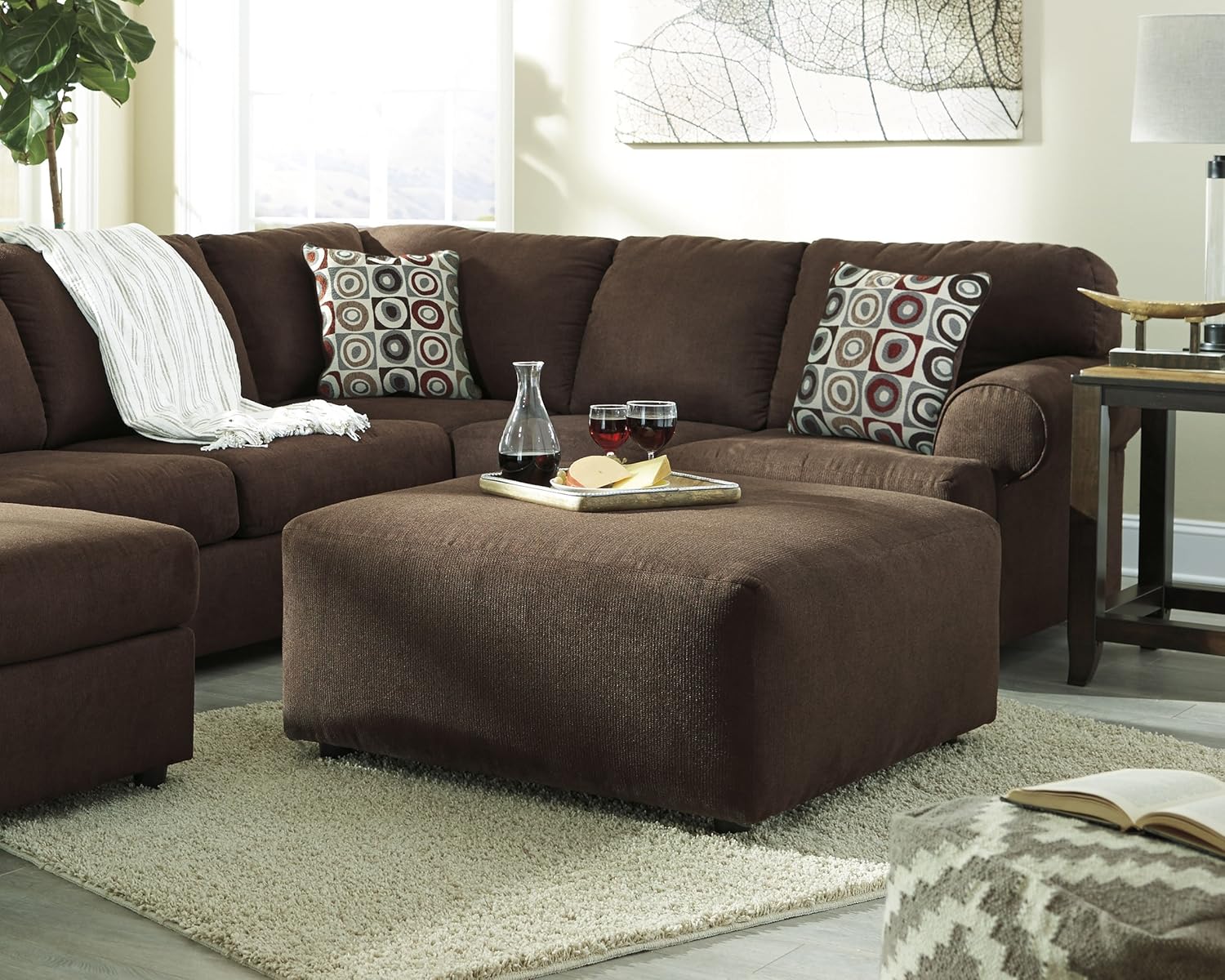 Signature Design by Ashley Caci Solid Modern 5 x 7 Foot Area Rug, High Pile, Dark Gray