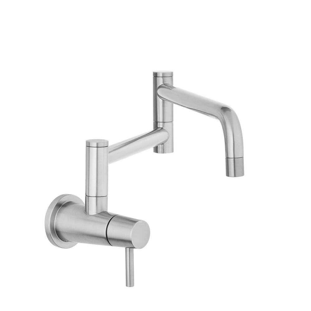 Glacier Bay Modern Single-Handle Wall-Mount Pot Filler Faucet in Stainless Steel, Silver