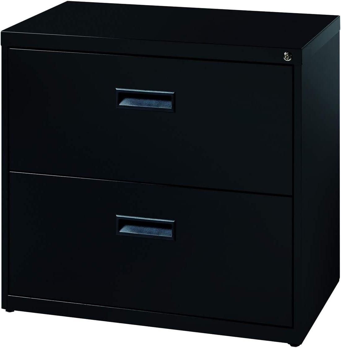 Hirsh SOHO 2 Drawer Lateral File Cabinet in Black, Fully Assembled
