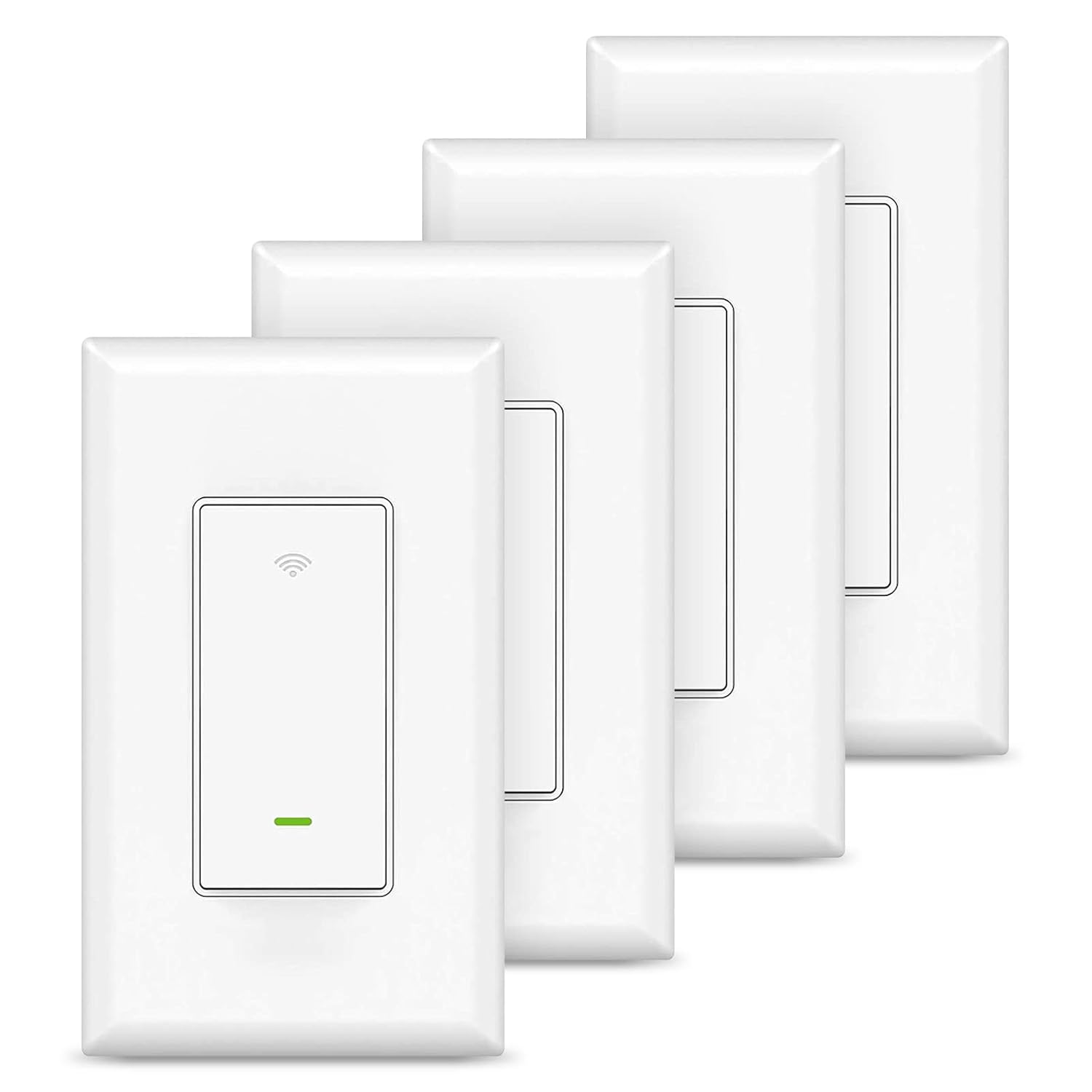 Smart Switch,Smart Wi-Fi Light Switch Compatible with Alexa and Google Assistant 2.4Ghz, Single-Pole,Neutral Wire Required,UL Certified,Voice Control and Schedule, No Hub Required (4 Pack) Pack of 2