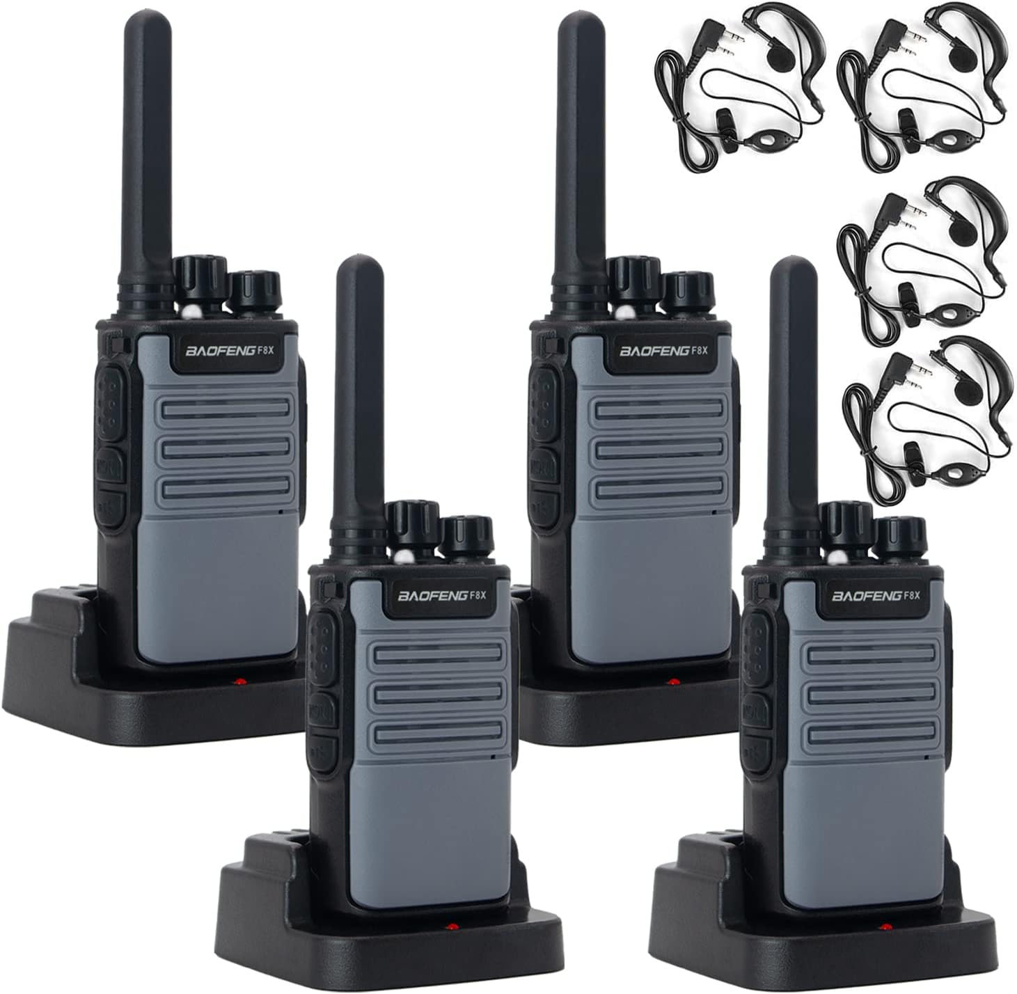 Walkie Talkies Long Range for Adults Kids, Baofeng Handheld FRS Two-Way Radios with Earpiece and Mic, Rechargeable Walkie Talkie with Li-ion Battery and Charger, 16 Channels Radio, Walky Talky(4 Pack)