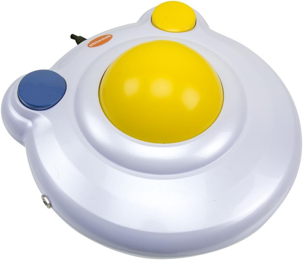 BIGtrack 2.0 Trackball - for Users who Lack Fine Motor Skills to Use a Mouse. A Big 3 inches Trackball With 2 Blue (Left and Right Mouse) Buttons (Renewed)