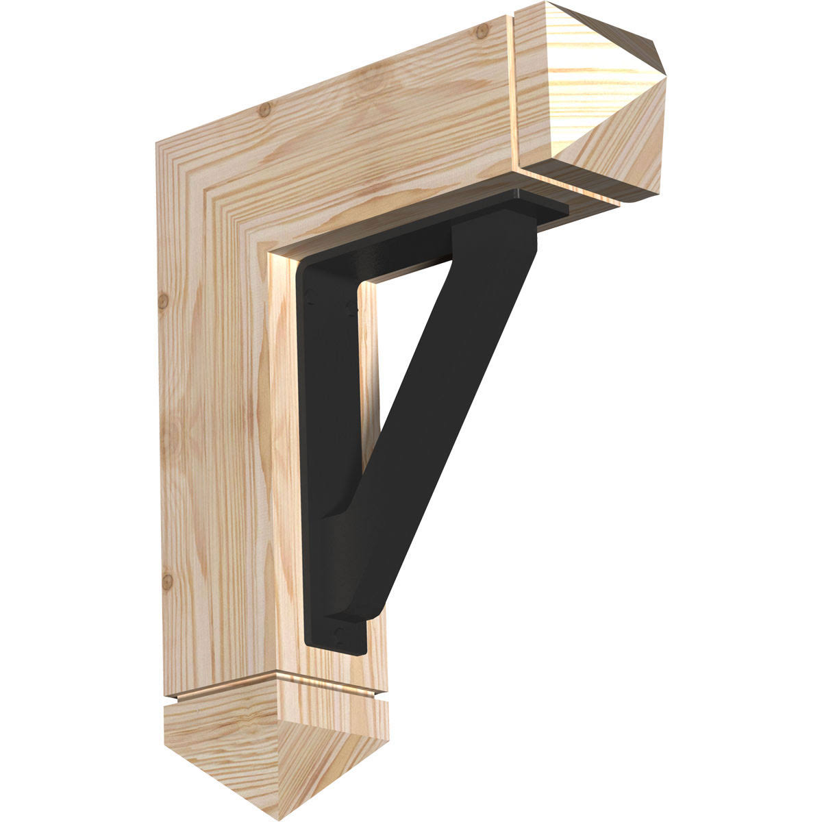 Ekena Millwork 3 1/2 inchw x 15 1/2 inchd x 18 inchh Traditional Arts u0026 Crafts Ironcrest Smooth Bracket, Douglas Fir (2 inch