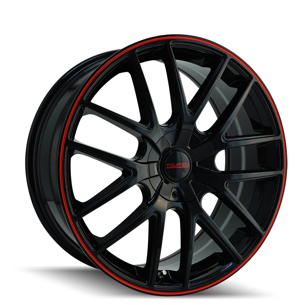 Touren TR60 16x7 4x100/4x4.5x22 +42mm Black/Red Wheel Rim 16x22 Inch