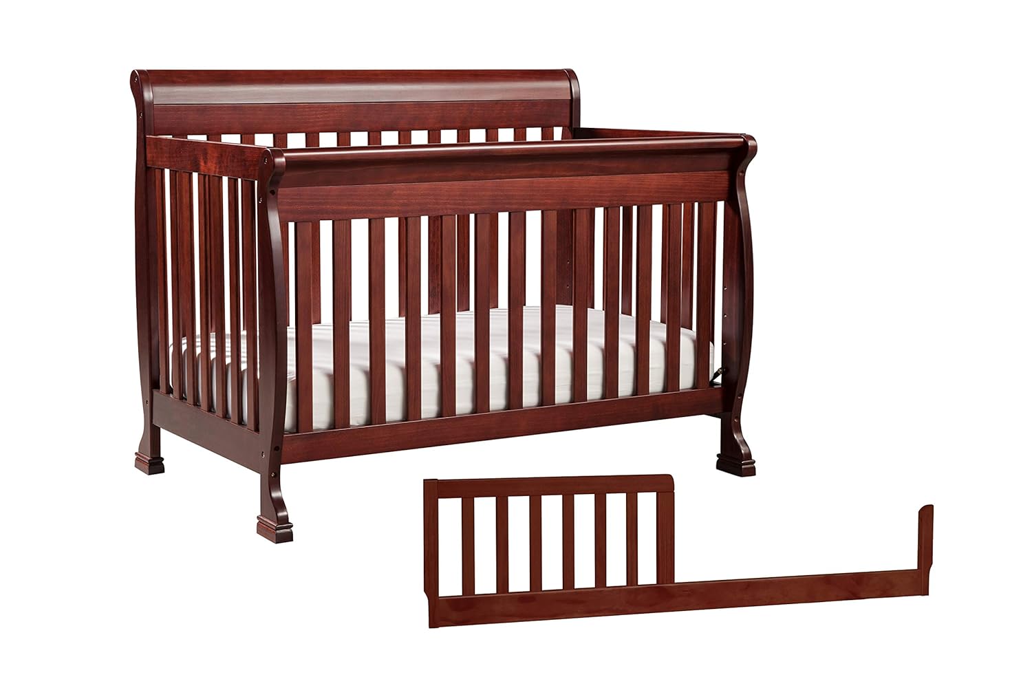 DaVinci Kalani 4-in-1 Convertible Crib in Rich Cherry, Greenguard Gold Certified , 54.38x35x41.88 Inch (Pack of 1)