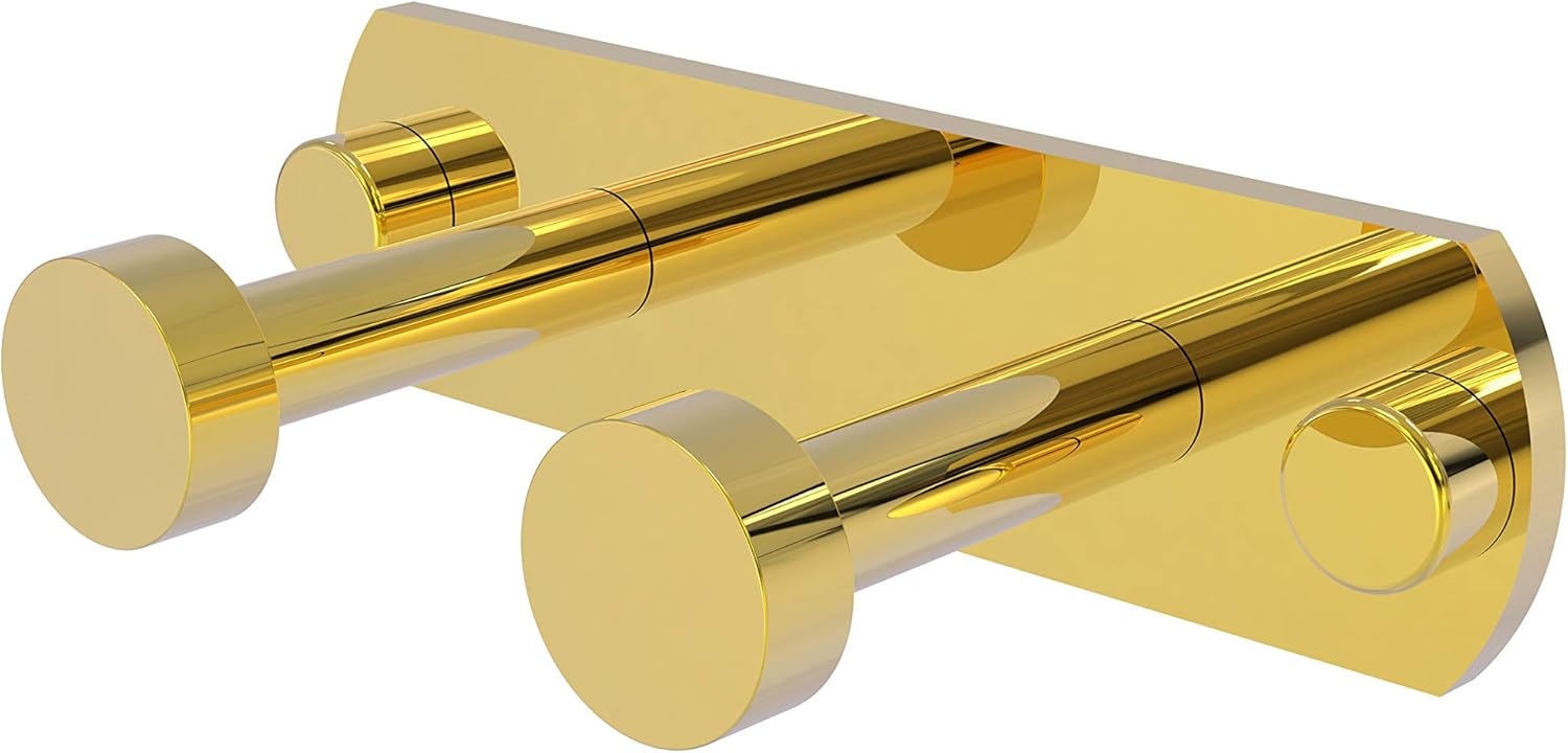 Allied Brass FR-20-2 Fresno Collection 2 Position Multi Decorative Hook, Polished Brass Pack of 2