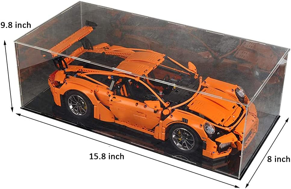 WANLIAN Self-Assembly Acrylic Display Case,Deluxe Dustproof Showcase,Cube Countertop Box for Pop Figures Collectibles Toys,Need Remove The Protective Film (15.7x8x10 inch; 40x20x25cm) Pack of 2